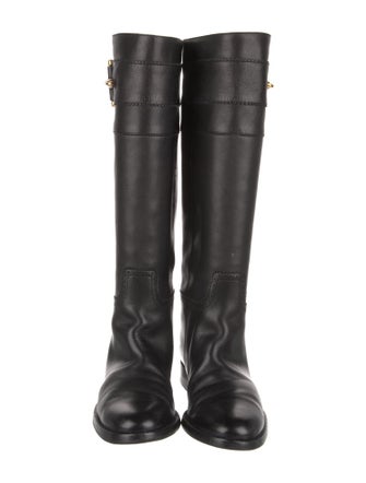 Gucci Hasler Horsebit Accent Leather Riding Boots