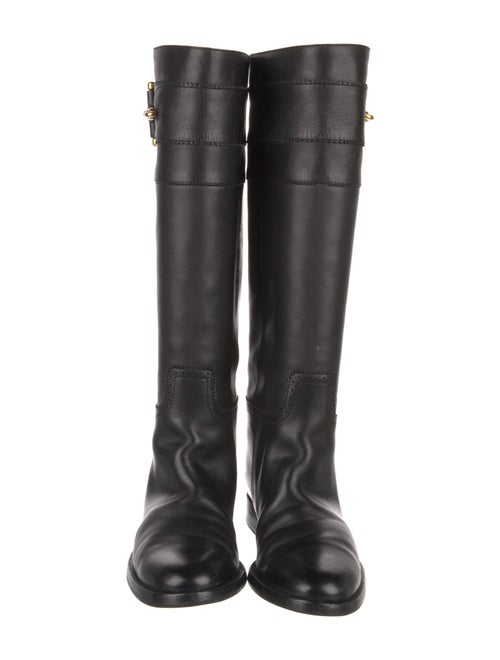 Gucci Hasler Horsebit Accent Leather Riding Boots