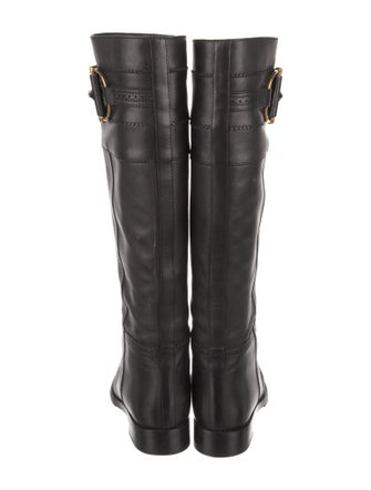 Gucci Hasler Horsebit Accent Leather Riding Boots