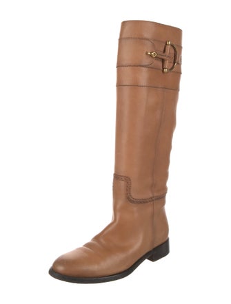 Gucci Horsebit Accent Leather Riding Boots