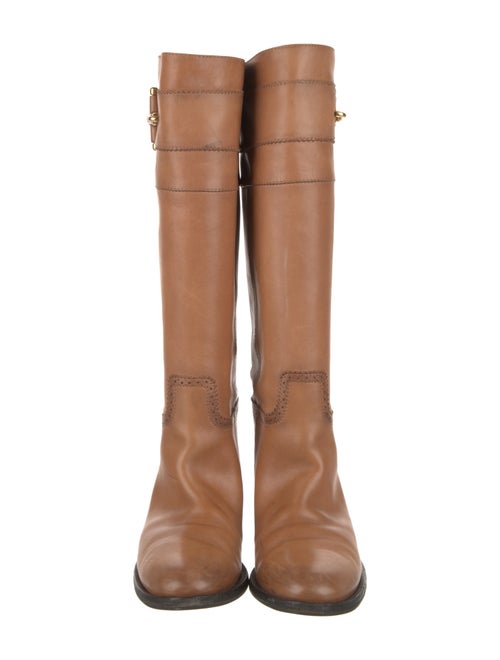 Gucci Horsebit Accent Leather Riding Boots