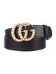 Gucci Faux Pearl Accents Leather Waist Belt