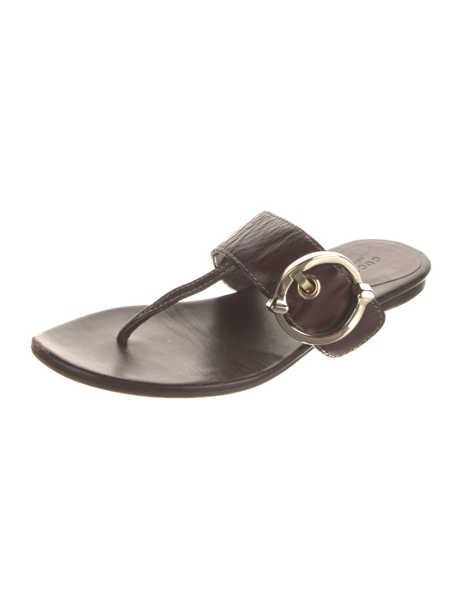 Gucci Hasler Horsebit Accent Leather Slides