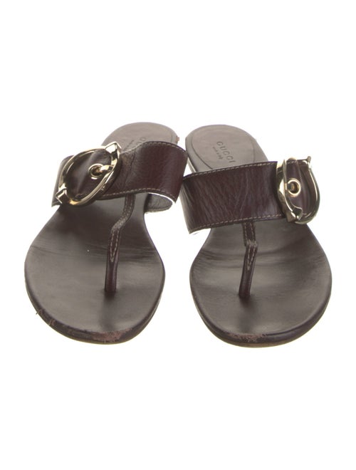 Gucci Hasler Horsebit Accent Leather Slides