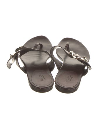 Gucci Hasler Horsebit Accent Leather Slides