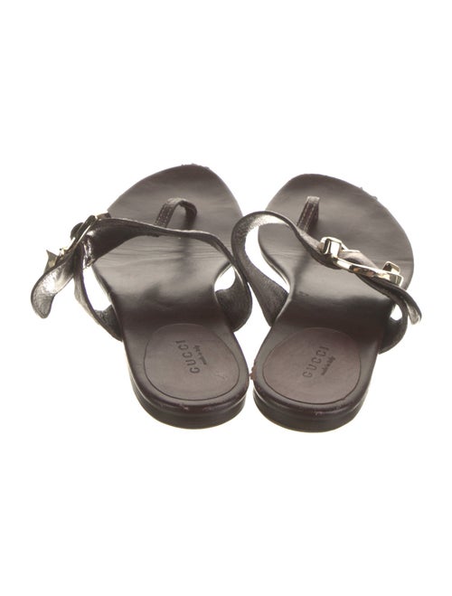 Gucci Hasler Horsebit Accent Leather Slides