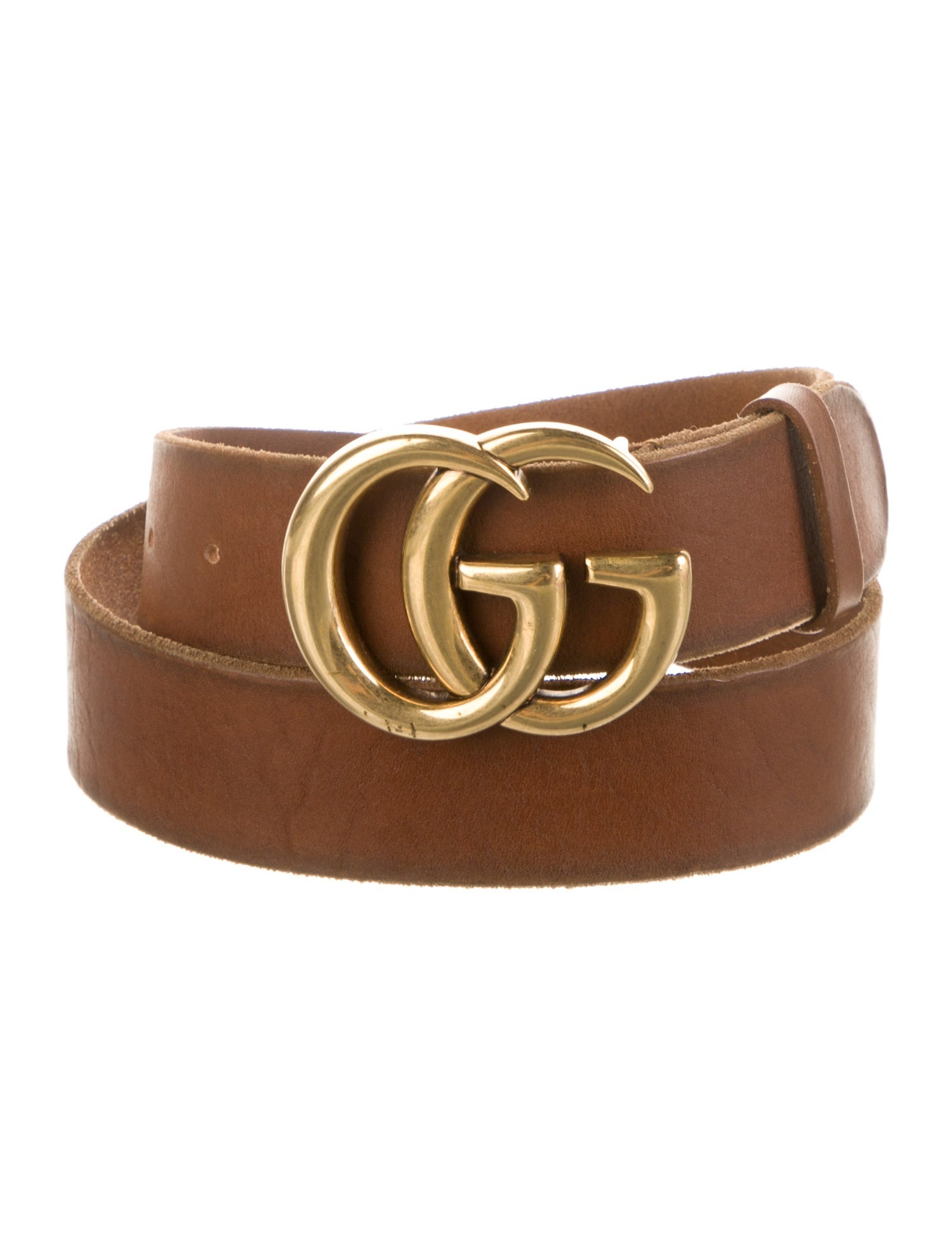 Gucci Double G Logo Leather Belt