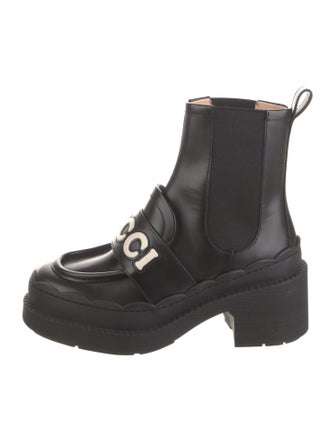 Gucci Horsebit Accent Leather Combat Boots