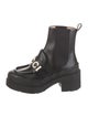 Gucci Horsebit Accent Leather Combat Boots