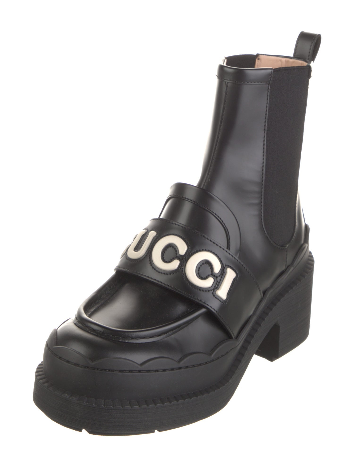 Gucci Horsebit Accent Leather Combat Boots