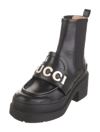 Gucci Horsebit Accent Leather Combat Boots