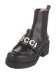 Gucci Horsebit Accent Leather Combat Boots