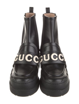 Gucci Horsebit Accent Leather Combat Boots