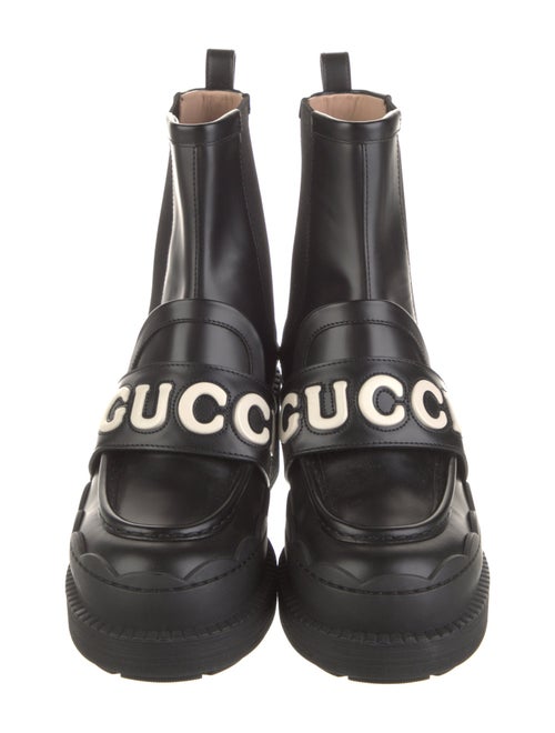 Gucci Horsebit Accent Leather Combat Boots