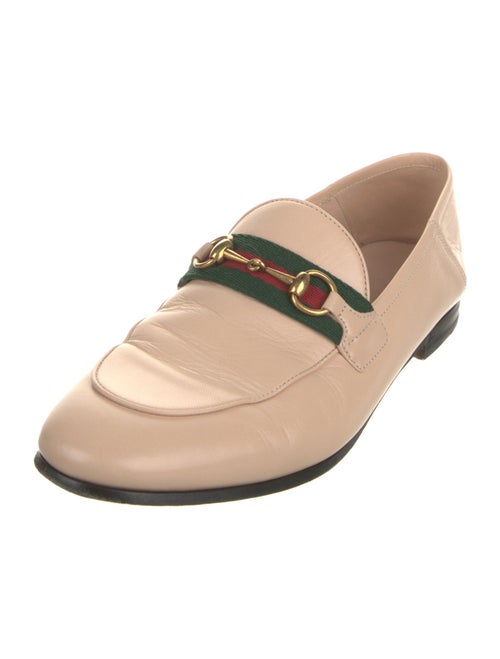 Gucci Web Accent Leather Loafers