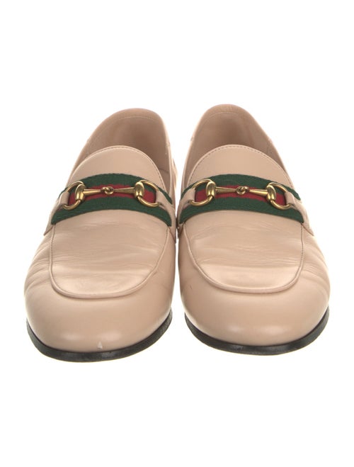 Gucci Web Accent Leather Loafers