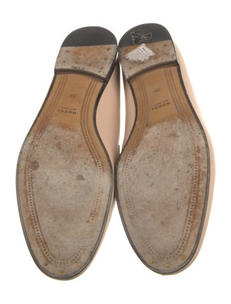 Gucci Web Accent Leather Loafers