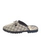 Gucci GG Canvas Leather Trim Embellishment Mules