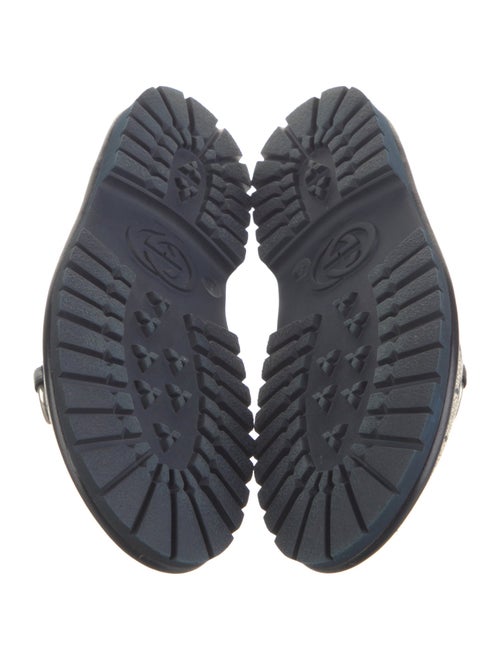 Gucci GG Canvas Leather Trim Embellishment Mules