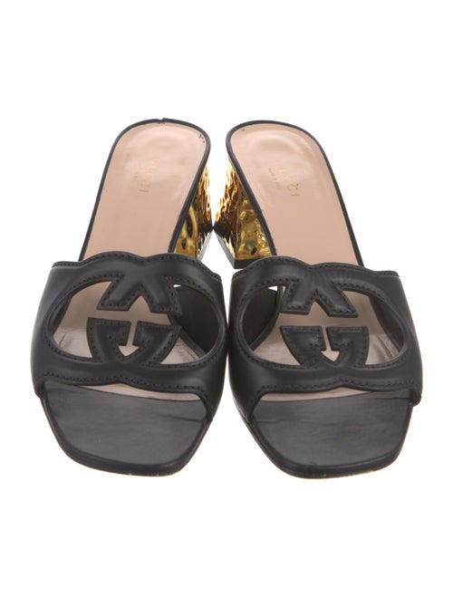 Gucci Interlocking G Logo Leather Slides