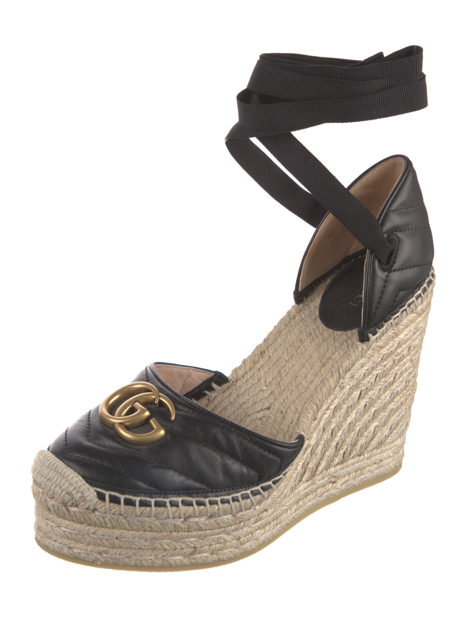 Gucci Double G Logo Leather D'Orsay Pumps