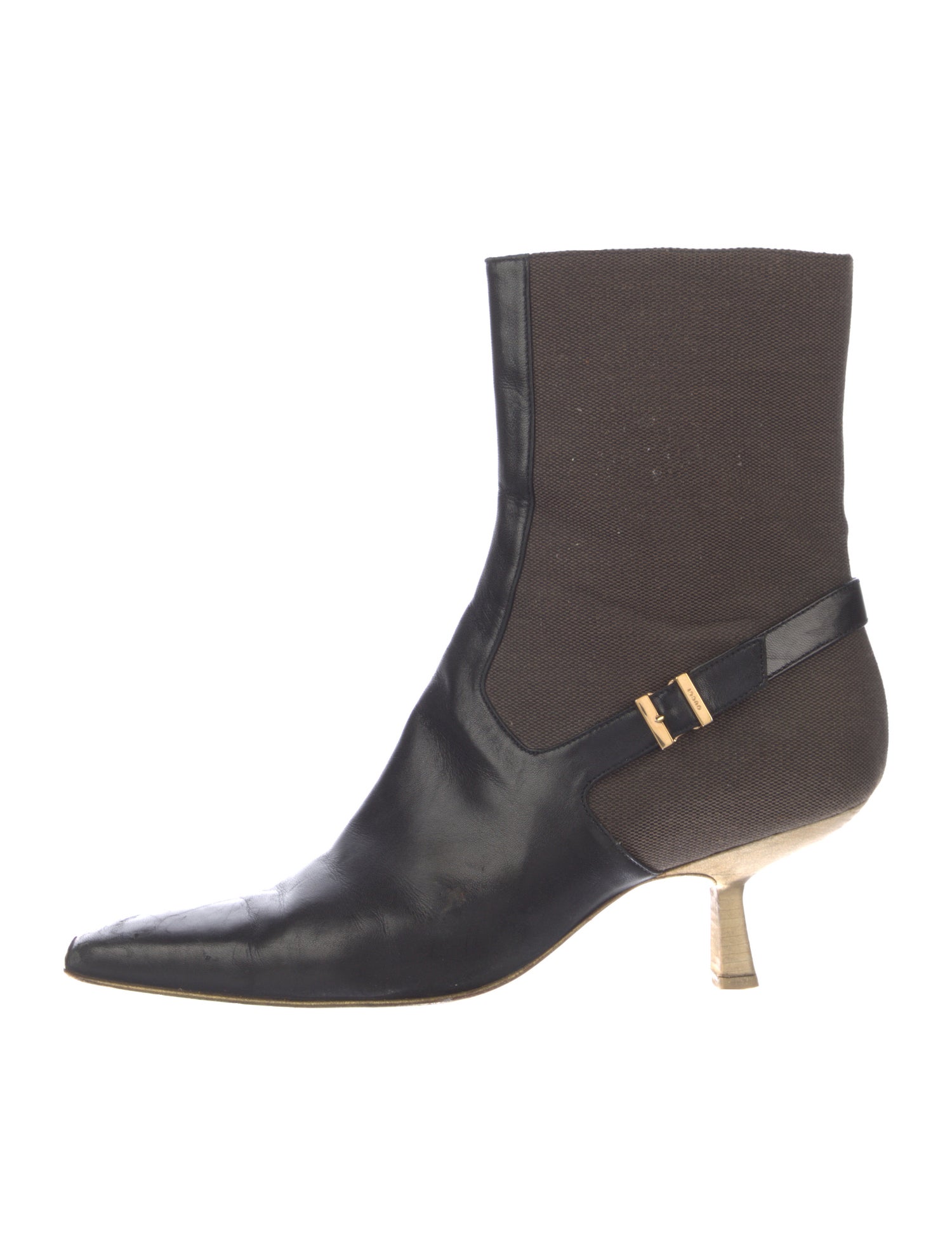 Gucci Leather Colorblock Pattern Boots