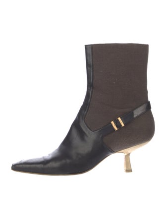 Gucci Leather Colorblock Pattern Boots