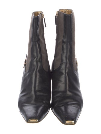 Gucci Leather Colorblock Pattern Boots