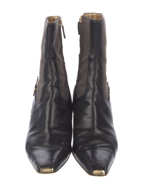 Gucci Leather Colorblock Pattern Boots