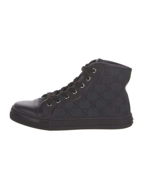 Gucci Canvas Leather Trim Embellishment Sneakers