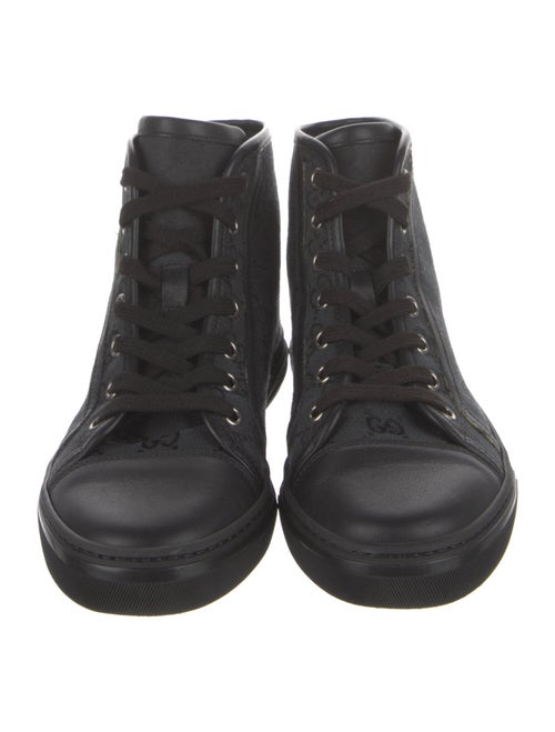 Gucci Canvas Leather Trim Embellishment Sneakers