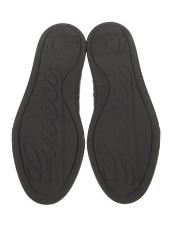 Gucci Canvas Leather Trim Embellishment Sneakers