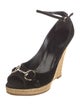 Gucci Horsebit Accent Suede Pumps