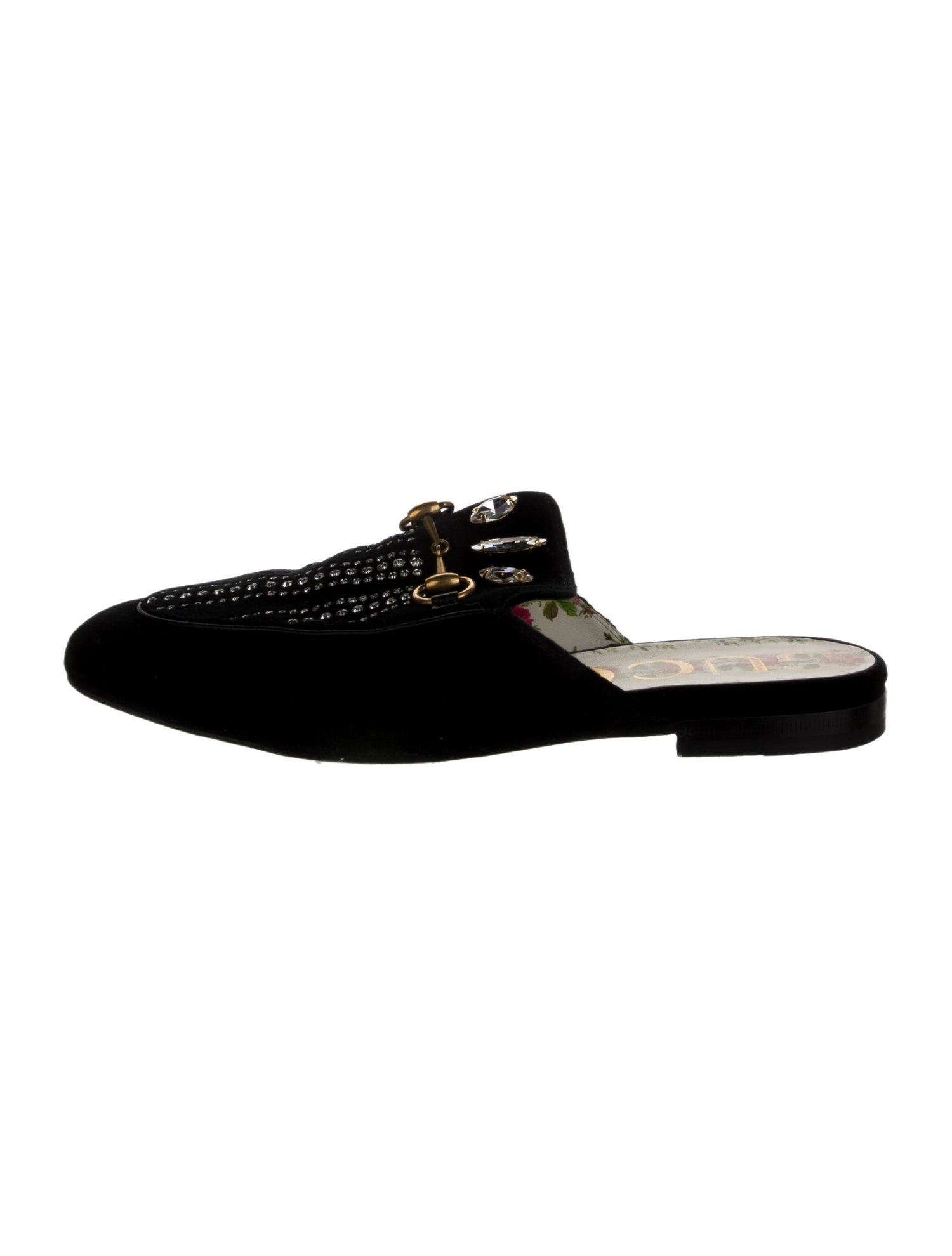 Gucci Horsebit Accent Velvet Mules