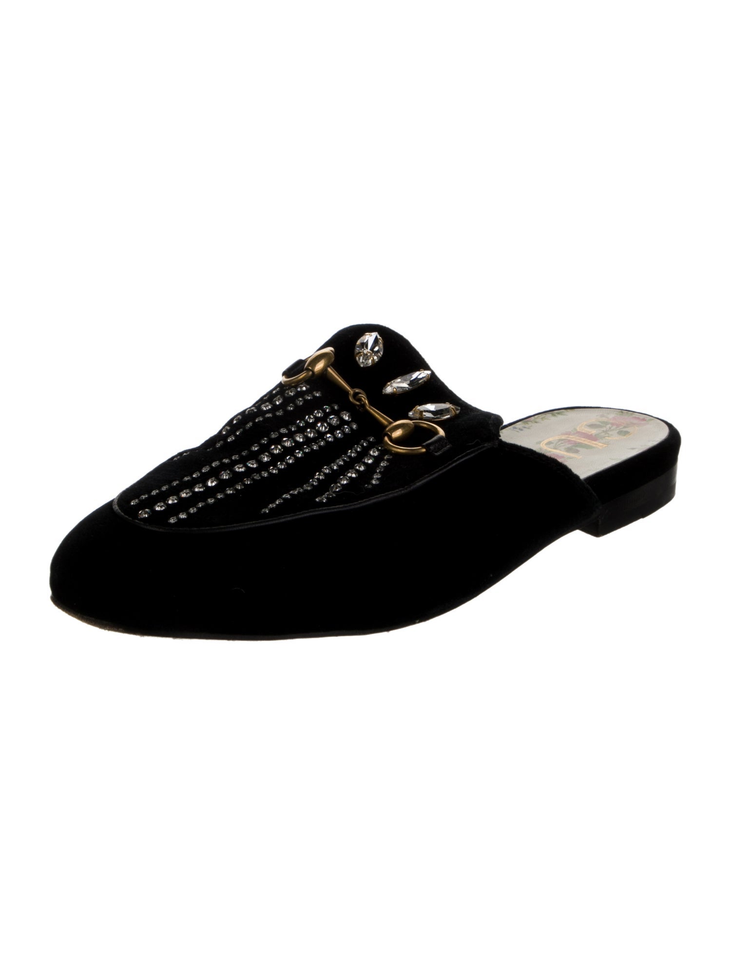 Gucci Horsebit Accent Velvet Mules