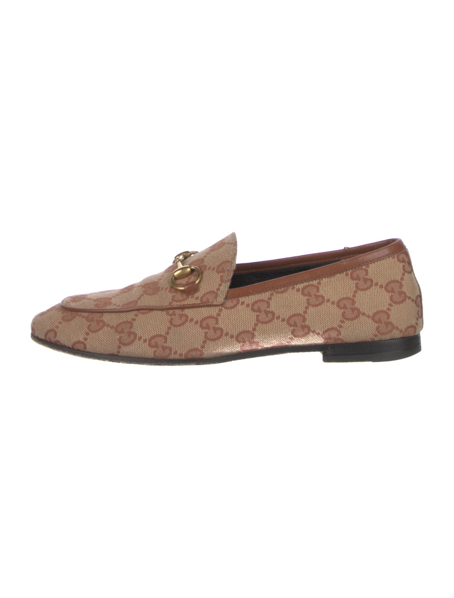 Gucci Horsebit Accent Canvas Dress Loafers