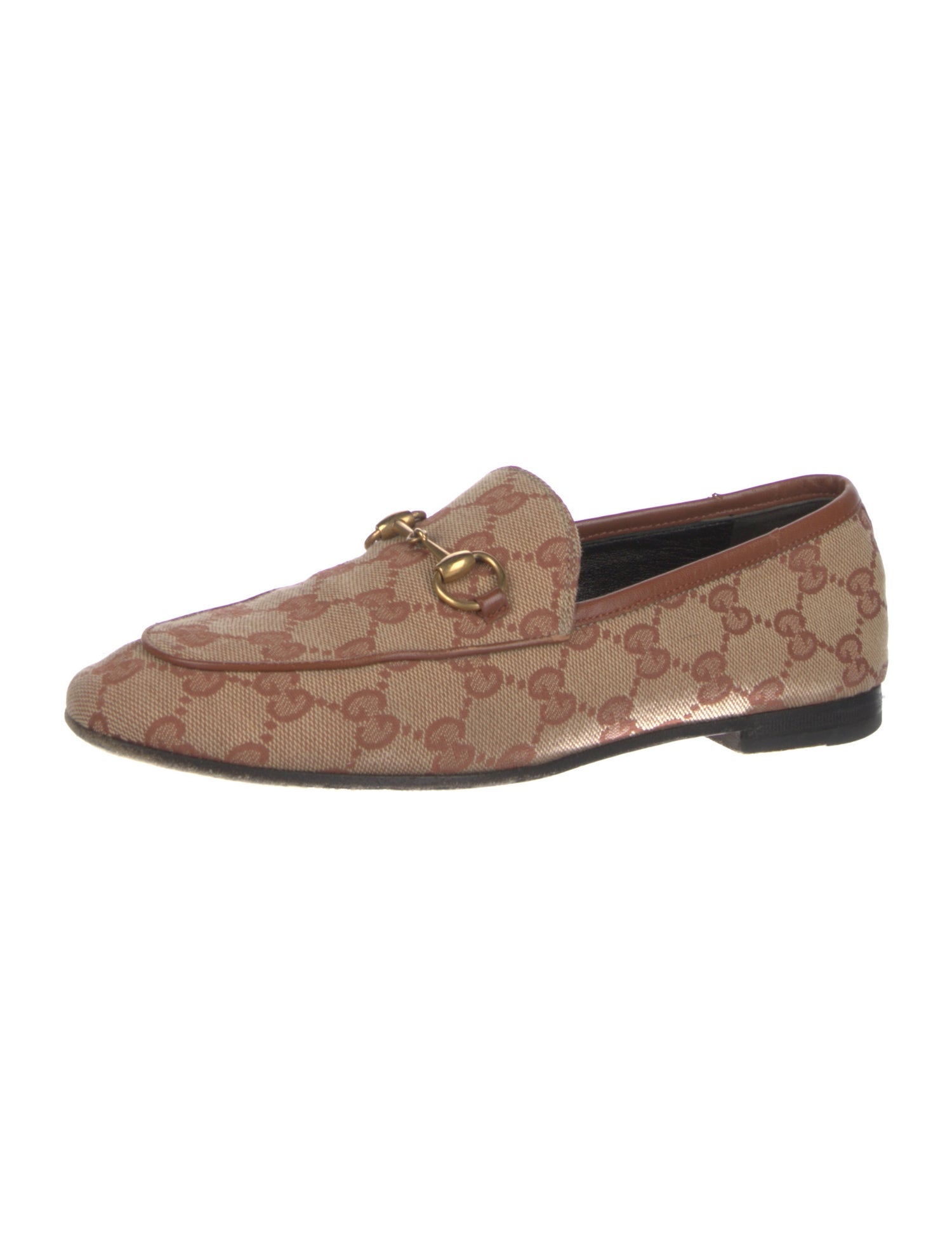 Gucci Horsebit Accent Canvas Dress Loafers