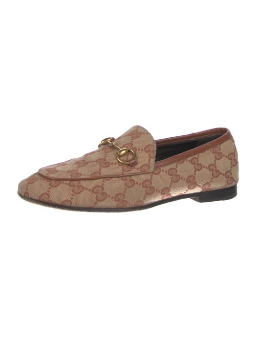 Gucci Horsebit Accent Canvas Dress Loafers