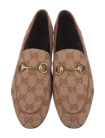 Gucci Horsebit Accent Canvas Dress Loafers