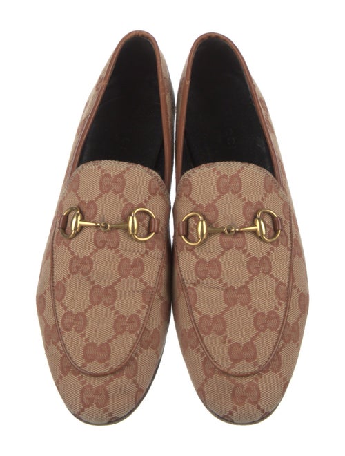 Gucci Horsebit Accent Canvas Dress Loafers