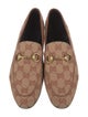 Gucci Horsebit Accent Canvas Dress Loafers
