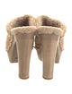 Gucci Suede Fur Trim Mules