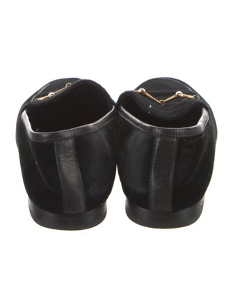Gucci Horsebit Accent Velvet Loafers