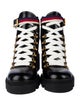 Gucci Sylvie Web Accent Leather Combat Boots