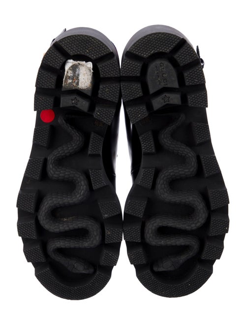 Gucci Sylvie Web Accent Leather Combat Boots