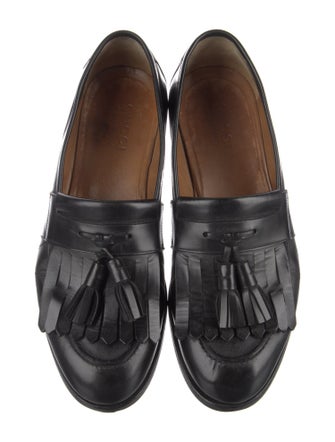 Gucci Bee Accent Leather Dress Loafers