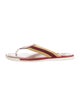 Gucci Web Accent Leather Flip Flops