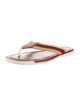 Gucci Web Accent Leather Flip Flops