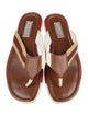 Gucci Web Accent Leather Flip Flops