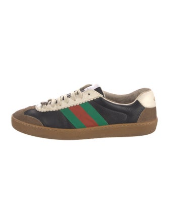 Gucci Web Accent Leather Sneakers